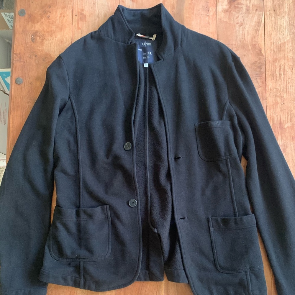Like new. Men’s Armani jeans black cardigan jacket